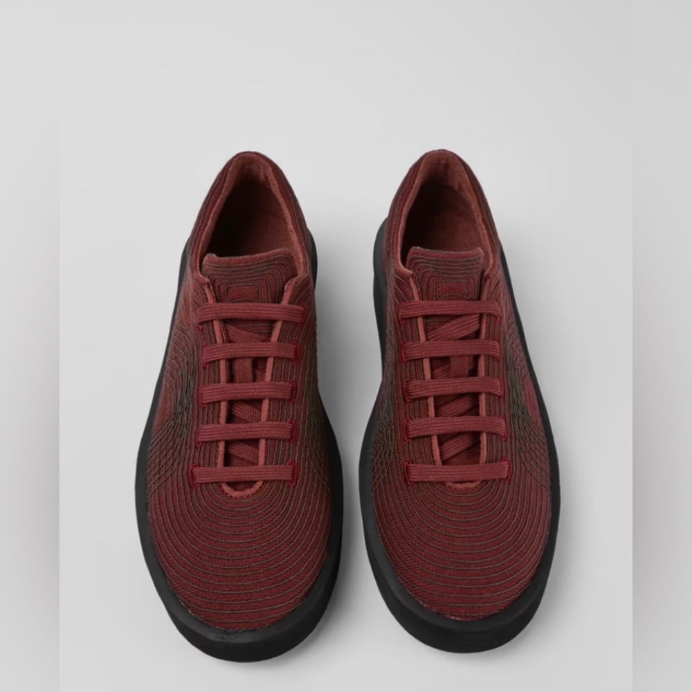 Camper Athletic Shoes Red and Brown Minimalist Design